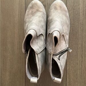 Gray Ankle Boots with Side Zipper